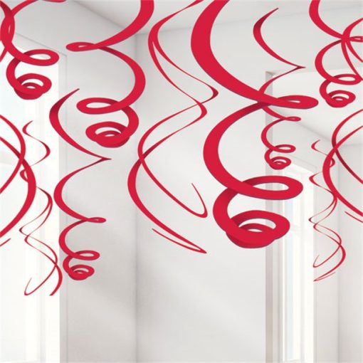 Red Hanging Swirl Party Decorations