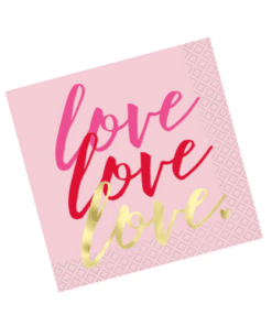 Love Love Love Small Paper Beverage Napkins