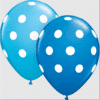 Blue Polka Dots Printed Latex Balloons