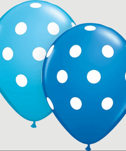 Blue Polka Dots Printed Latex Balloons