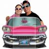 Pink convertible photo prop