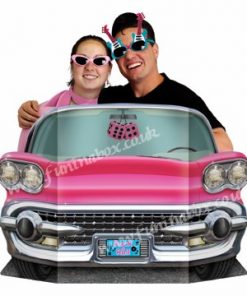 Pink convertible photo prop