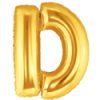 Gold Letter D Giant Foil Balloon - 34"