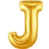 Gold Letter J Giant Foil Balloon - 34"