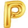 Gold Letter P Giant Foil Balloon - 34"