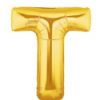Gold Letter T Giant Foil Balloon - 34"