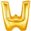 Gold Letter W Giant Foil Balloon - 34"