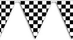 Black and White check Grand Prix bunting