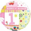 18 Inch 1st Birthday Girl Foil - uninflated - each