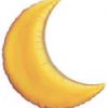 Gold Crescent Moon Balloon - 35"