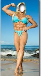 Muscle Woman Stand In  Cardboard cutout