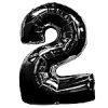 Black Number 2 balloon - 34"