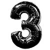 Black Number 3 balloon - 34"