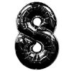 Black Number 8 balloon - 34"