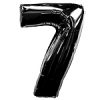 Black Number 7 balloon - 34"