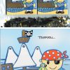Pirate Invites  cards (CHUBBY) (Pk 12)