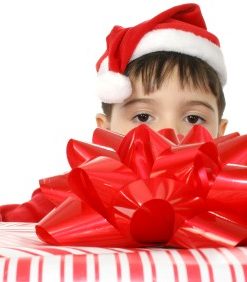 big present bows in red