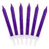 Purple Glitter Spiral Candles, pk 12