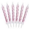 Pearl Pink Spiral Candles, pk 12