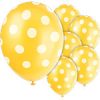 Polka  Dots 12'' Yellow Latex Balloons Pk 6