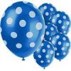 Polka  Dots 12'' Blue Latex Balloons Pk 6