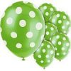 Polka  Dots 12'' Lime Green Latex Balloons Pk 6