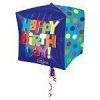 15" Cubez™ Happy Birthday Blue Foil Balloon - each