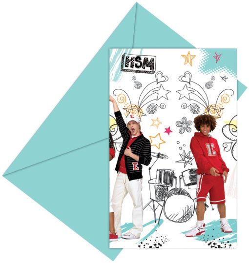 High School Musical Party Invitations, (Pk 6)