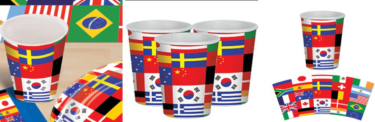International Flag Party Paper Cups