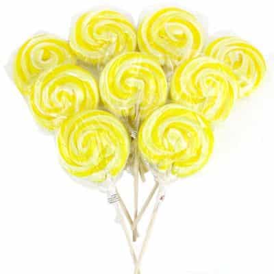Yellow Swirl Lollipops