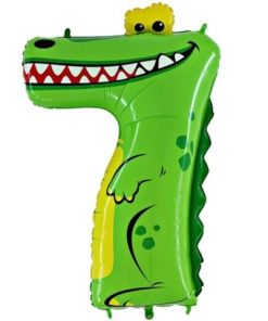 Animaloons Crocodile - Number 7 Age Balloon - 40"