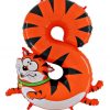 Animaloons Cat - Number 8 Age Balloon - 40"