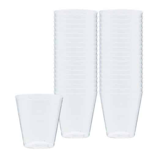 100 x Clear Plastic Shot Glasses - 56ml