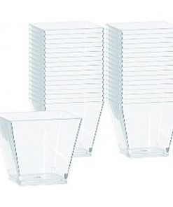 Alternative view of Clear Plastic Mini Cocktail Cubes For Mini Desserts & Canapes - 56ml (Pk 40)