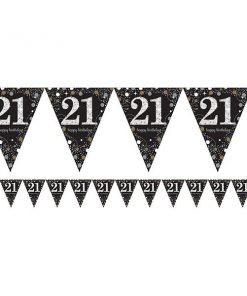 Sparkling Celebration Age 21 Prismatic Foil Bunting - 4m
