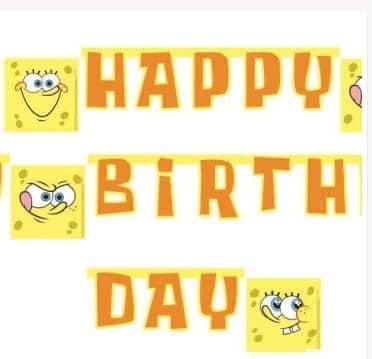 buy spongebob party happy birthday banner fun party supplies yellow happy birthday banner