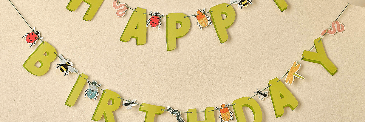Bug & Insect Themed Party Happy Birthday Banner & Buntin4