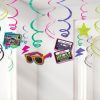 Totally 1980s Hanging Swirls Party Decoration - 60cm (12pk)