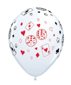 Cards & Dice Printed Latex Balloons