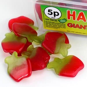 Big tub of giant apple haribo sweets