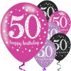 Sparkling Celebration Pink Mix 50th Balloons