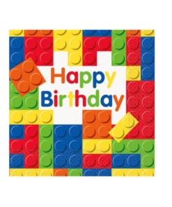 Building Blocks Happy Birthday Napkin