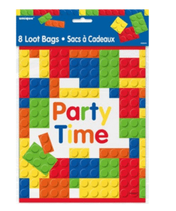 Block Themed Party Plastic Loot Bags