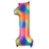 Rainbow Splash Number 1 Foil Balloon - 34"