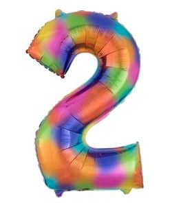 Rainbow Splash Number 2 Foil Balloon