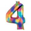 Rainbow Splash Number 4 Foil Balloon