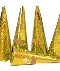 Holographic Gold Cone Party Poppers