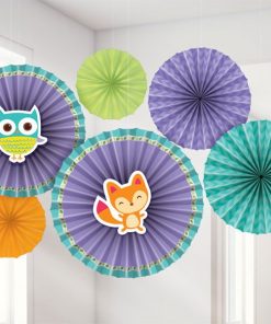 Woodland Baby Party Paper Fan Decoration