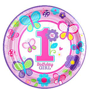 Sweet Girl 1st Birthday Party Plates Fun Party Supplies