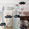 A Vintage Affair Wedding Chalkboard Moustache Sticker Labels
